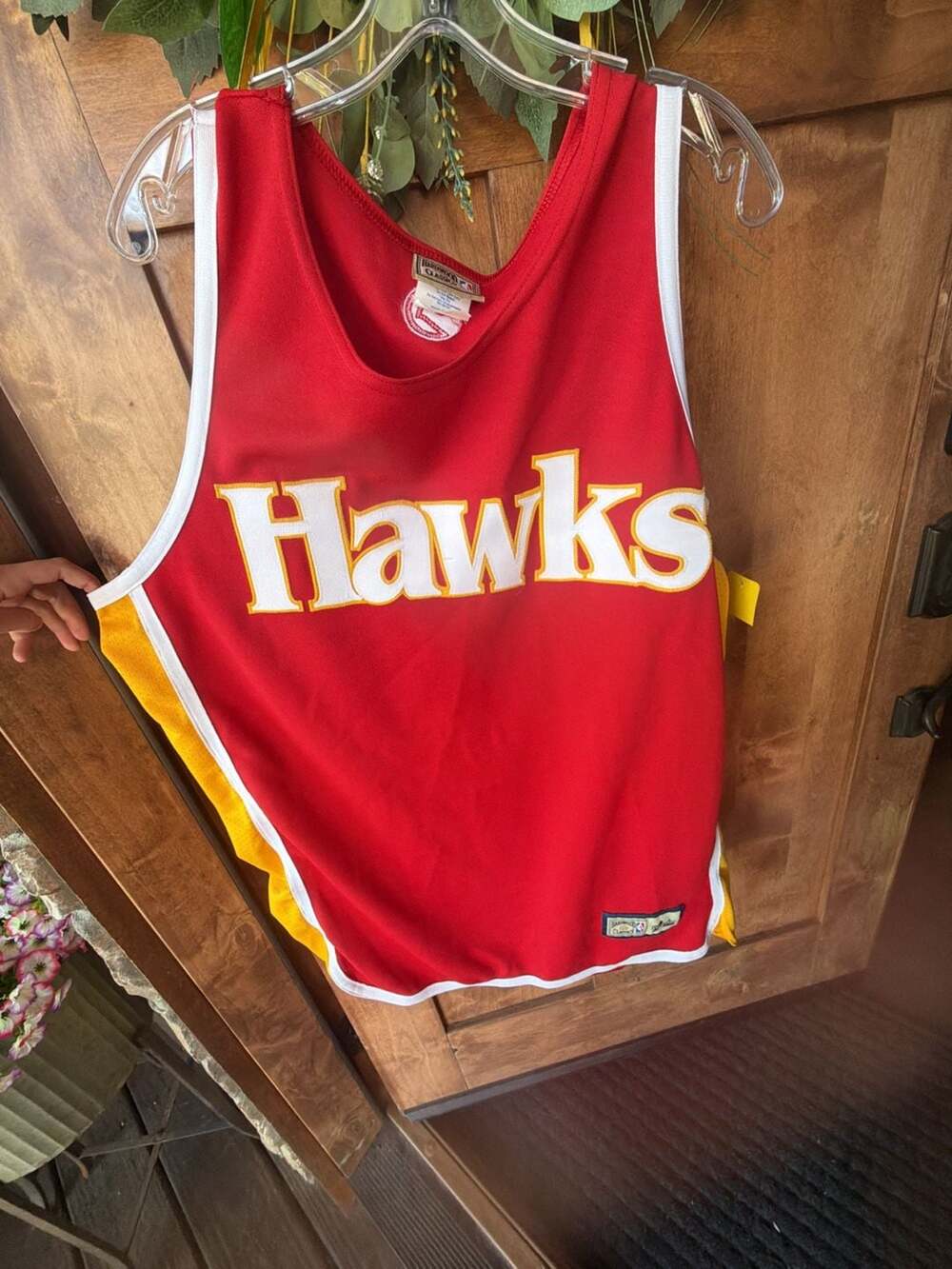 Vintage Majestic Hardwood Classics Atlanta Hawks NBA Basketball Jersey Red XL